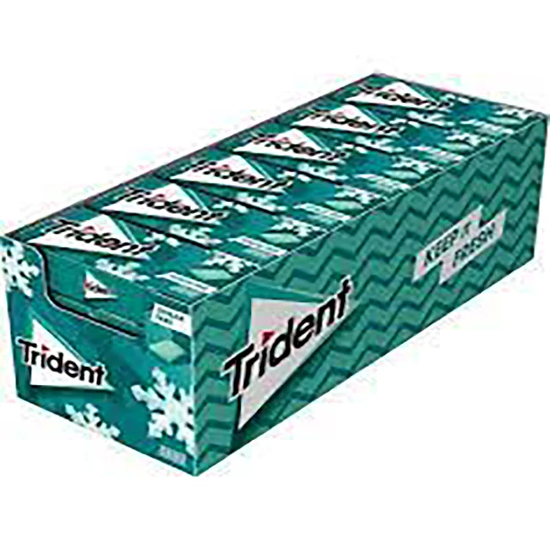 Лидер продаж, жевательная резинка TRIDENT, блистер с ароматом MENTHOLYPTUS, 11,2 г