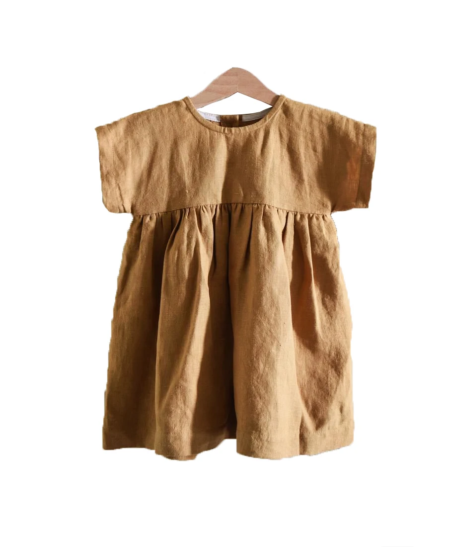 2022 Children Linen Dress Baby Linen Dresses Toddler Dress Made With 100% Linen By Zed Aar Export