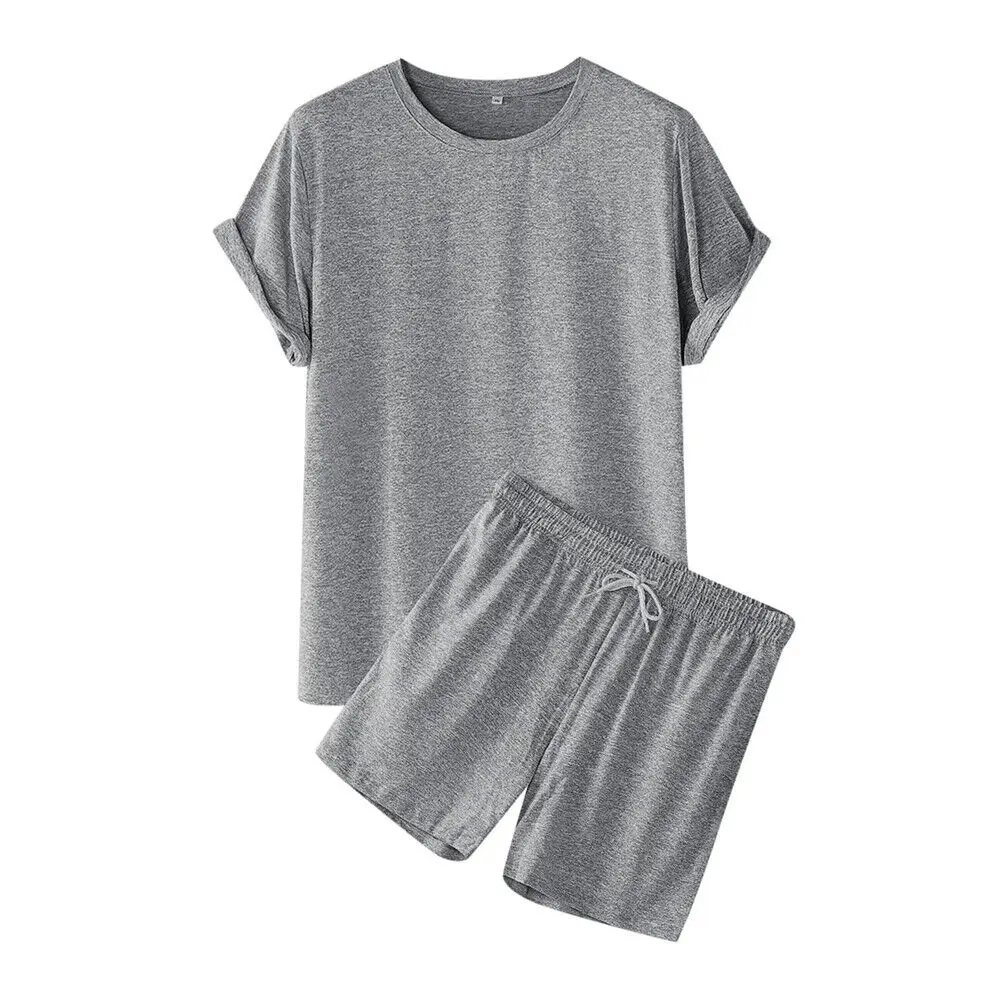 Mens Tracksuit 2-Piece Set Short Sleeve T Shirts and Shorts Sweatsuit Outfit Set