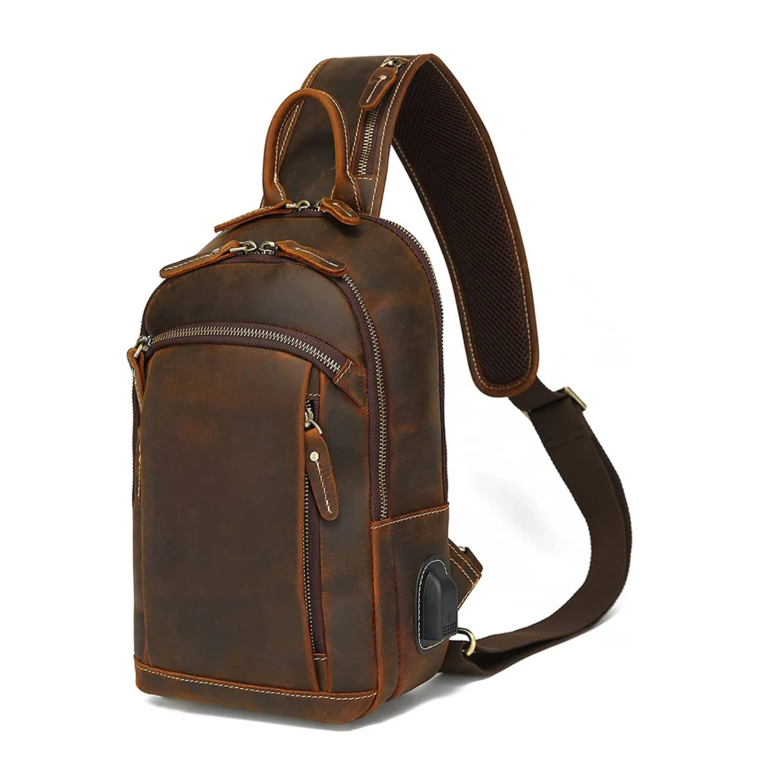 Hot Selling Factory Custom Logo OEM Cross Body Classic Luxury Good Leather Shoulder Bags For Men