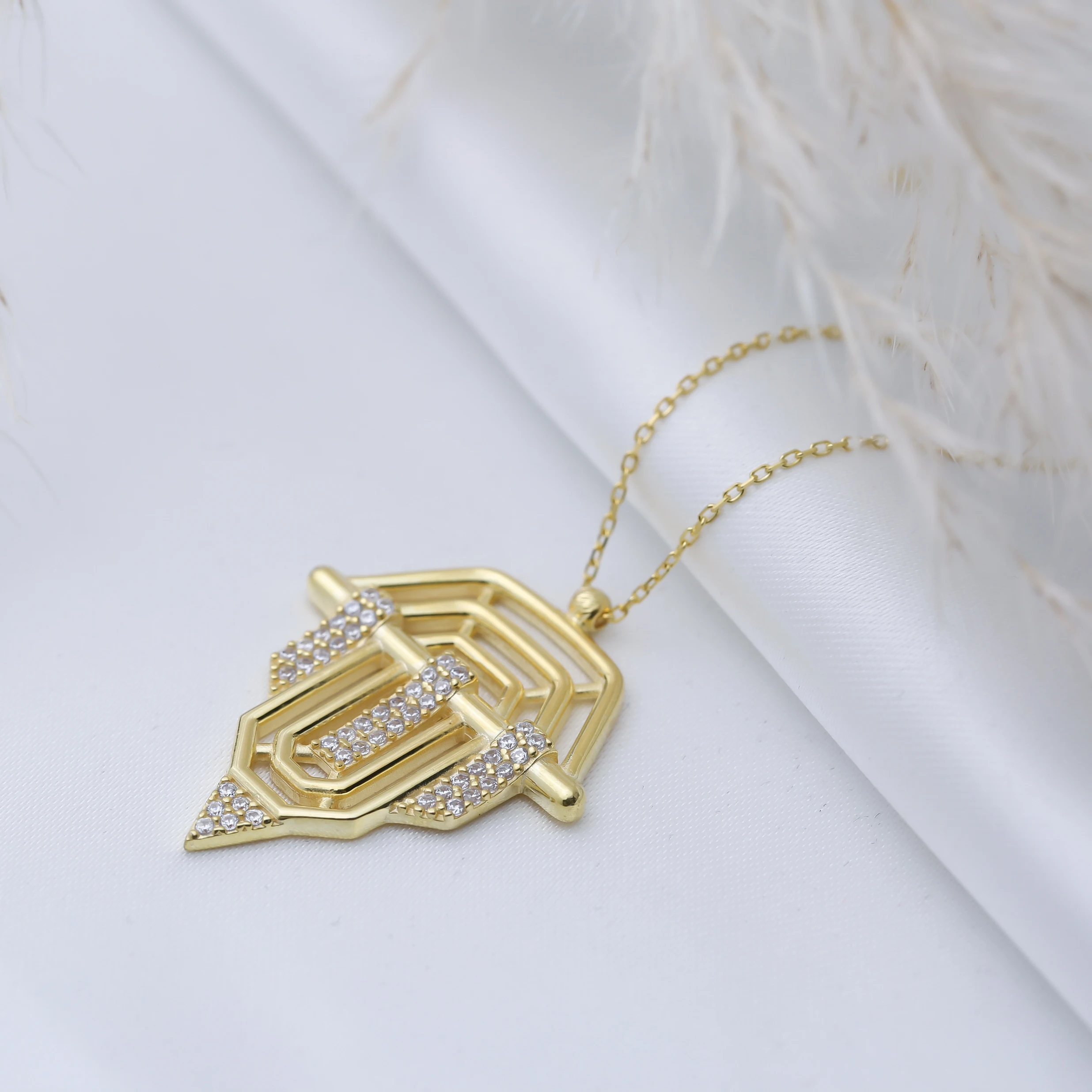 Unique Design Popular Trendy Charm Necklace Pendant 925 Sterling Silver Jewelry Handmade Wholesale Turkish