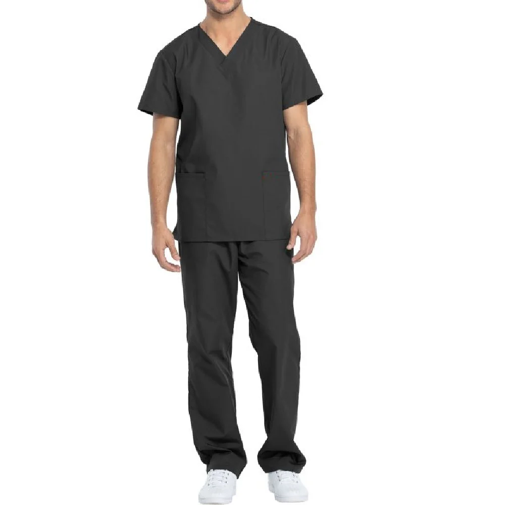 Medical Scrubs Unisex V Neck Nurse Uniform Hot selling Slim V Neck Scrub Top & Skinny Cargo Scrub Pant