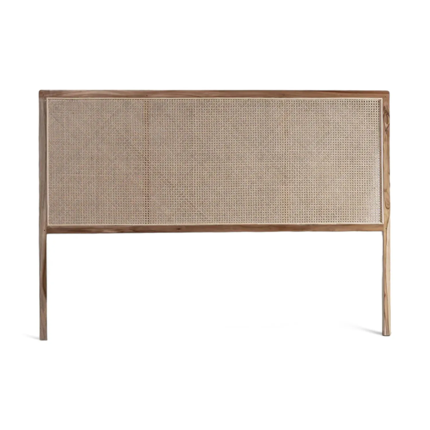 Modern Vintage Home Teak Furniture King Headboard with Rattan for Bedroom Wood Rattan Bed Head for Indoor Home Hotel Villa