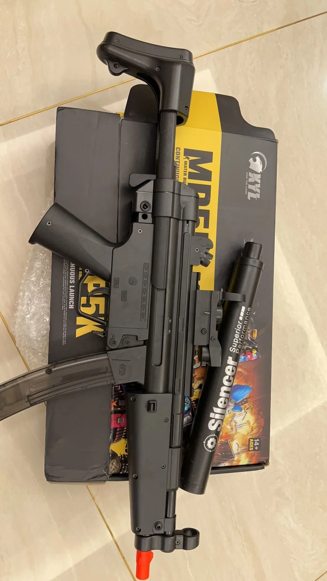 Factory Wholesale MP5K Submachine Water Gel Guns Splatter Electric Ball Blaster Automatic Kids Splat Ball Blaster Gun