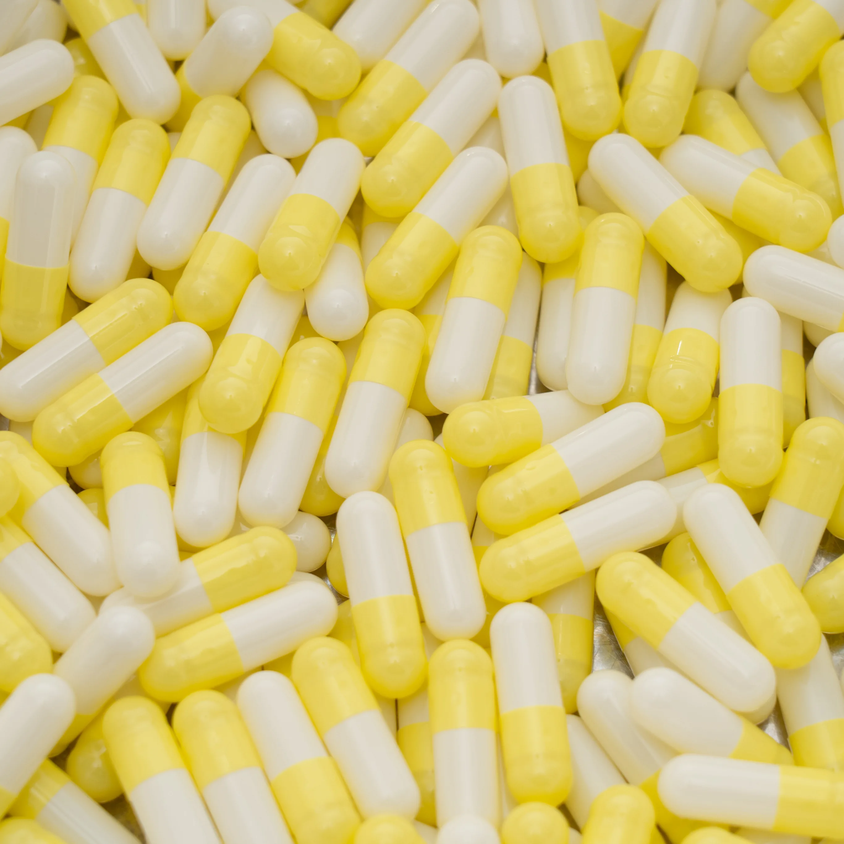 Separate Yellow and White Empty Hard Gelatin Capsule Shells Vegetarian Capsules Size 00 0  Powder  Filling