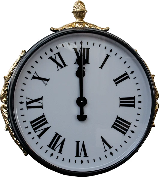 Made in Italy Antique Style Analog Outdoor Clock GPS Synchronization 2 Sided for Public Places, Parks, Gardens, Golf Courses