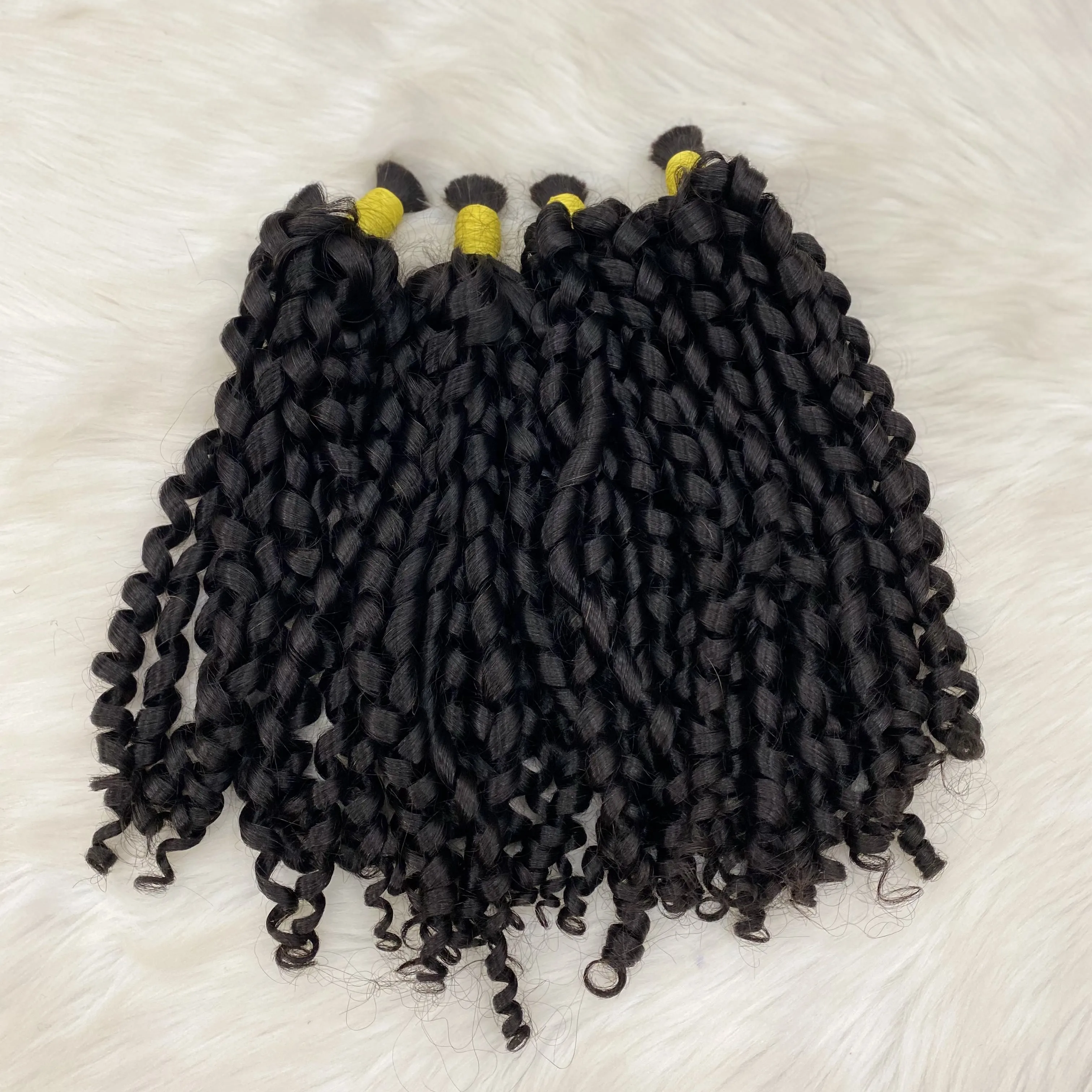 Wholesale Black Curly Hair In Bulk Cuticles Aligned Vietnamese Virgin Human Hair Extensions
