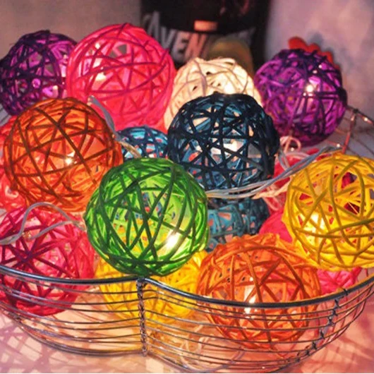 DECORATIVE LIGHTING led string light rattan ball colored round stage lights best selling product interior exterior accessories