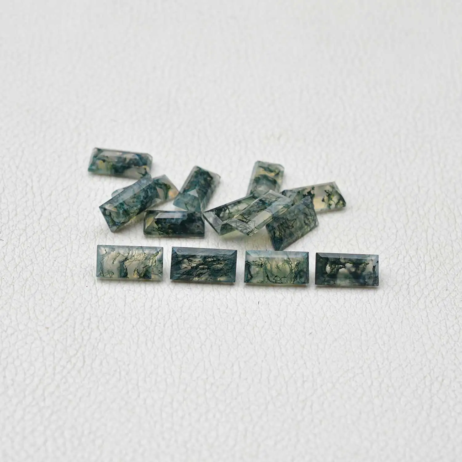 Green Moss Agate Faceted Baguette Cut Loose Gemstone Best Quality Wholesale Price 3x6mm To 8x16mm Most Trending Items Right Now