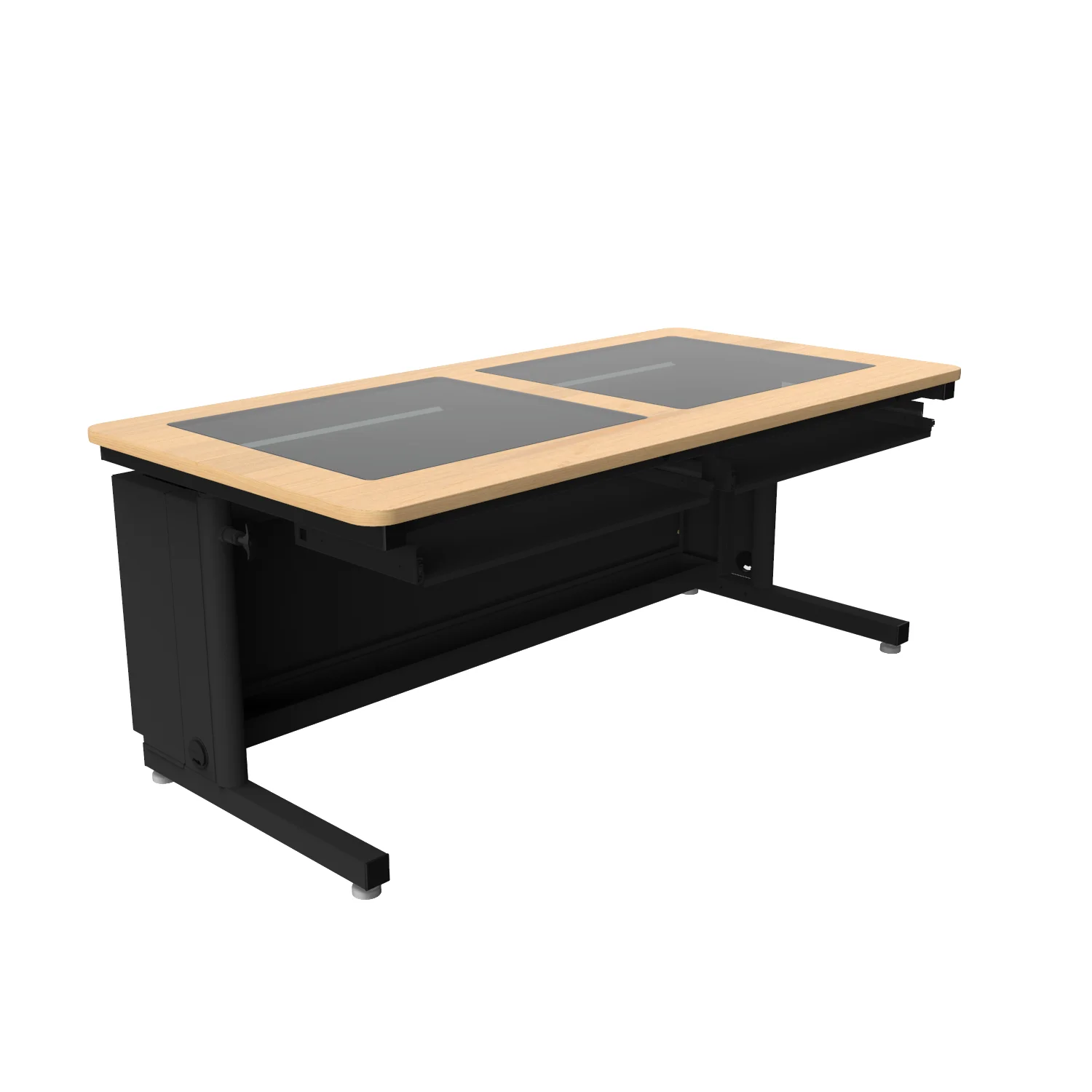 VersaDesk Downview Height-Adjustable Computer Table Black/Maple