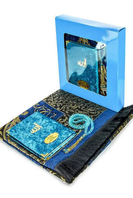 Velvet Cover Yasin Book Cardboard Box Mevlit Gifts Mohammad Prayer Mat Quran Qaba Eid Mubarak Ramadan Rosary Zikr Namaz
