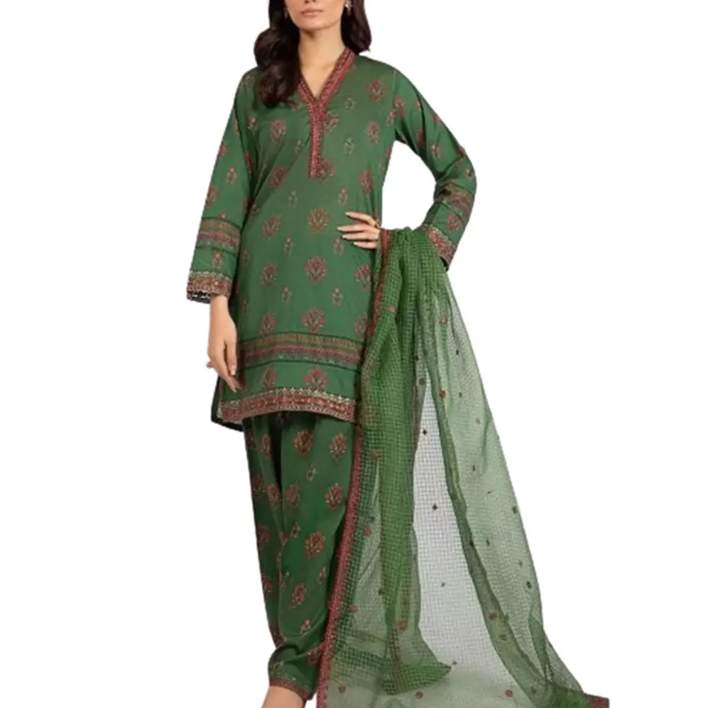 Unstitched Embroidery Suits For Women Stylish Pakistani Suits For Women High Quality Ladies Lawn 3 Piece Suit
