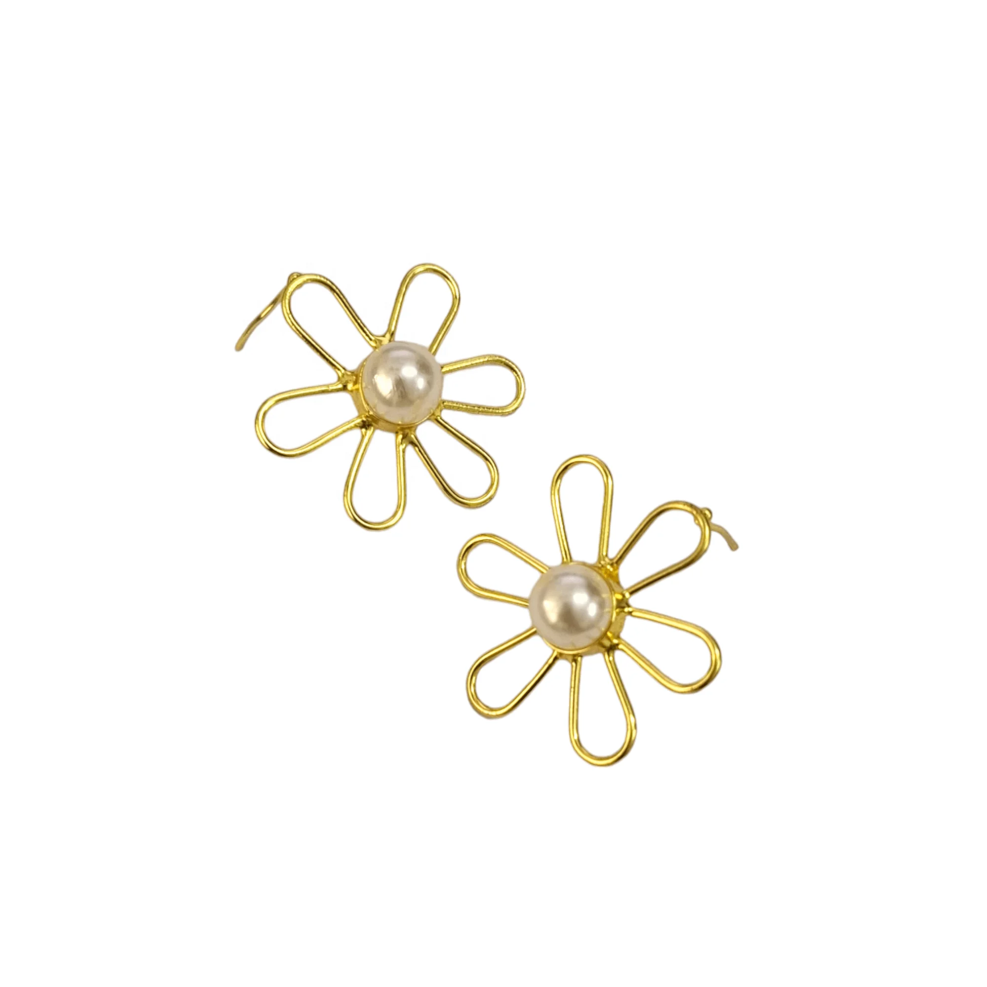 Fantastic jewelry flower style pearl stud earrings hot selling product new design handmade fashion jewelry pearl wedding gift