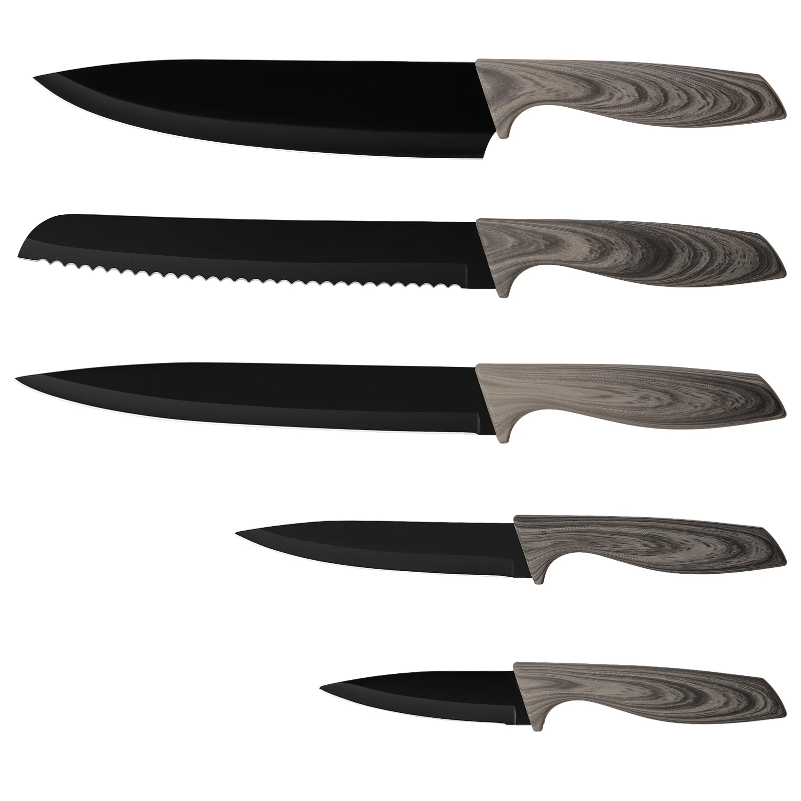 High Quality 5 Pieces Kitchen Knives Stainless Steel Professional Kitchen Knife Chef Set with non-stick coating