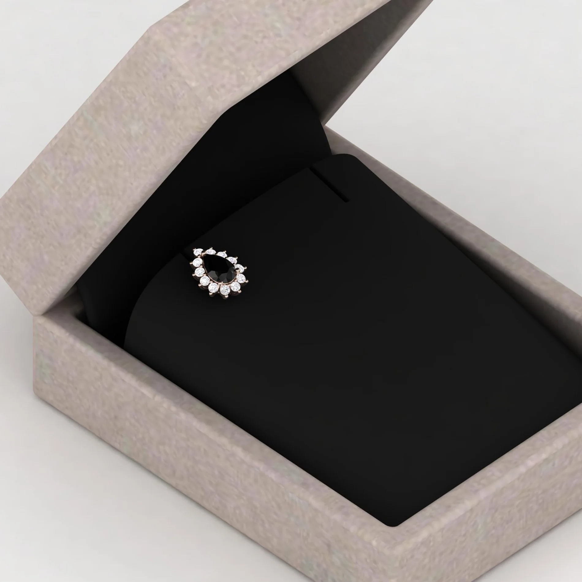 Beautiful Classic Natural Pear Diamond And Onyx Stud Earring Birthstone Earring For Women AAA+ 18K Yellow Gold Gemstone Jewelry