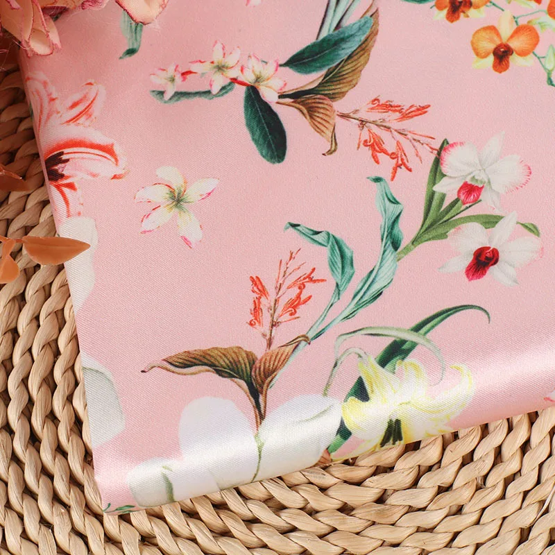 wholesale english tencel white liquid silk ruban 100%polyester digital printed dsatin fabric ribbons with embossed logo for bedd