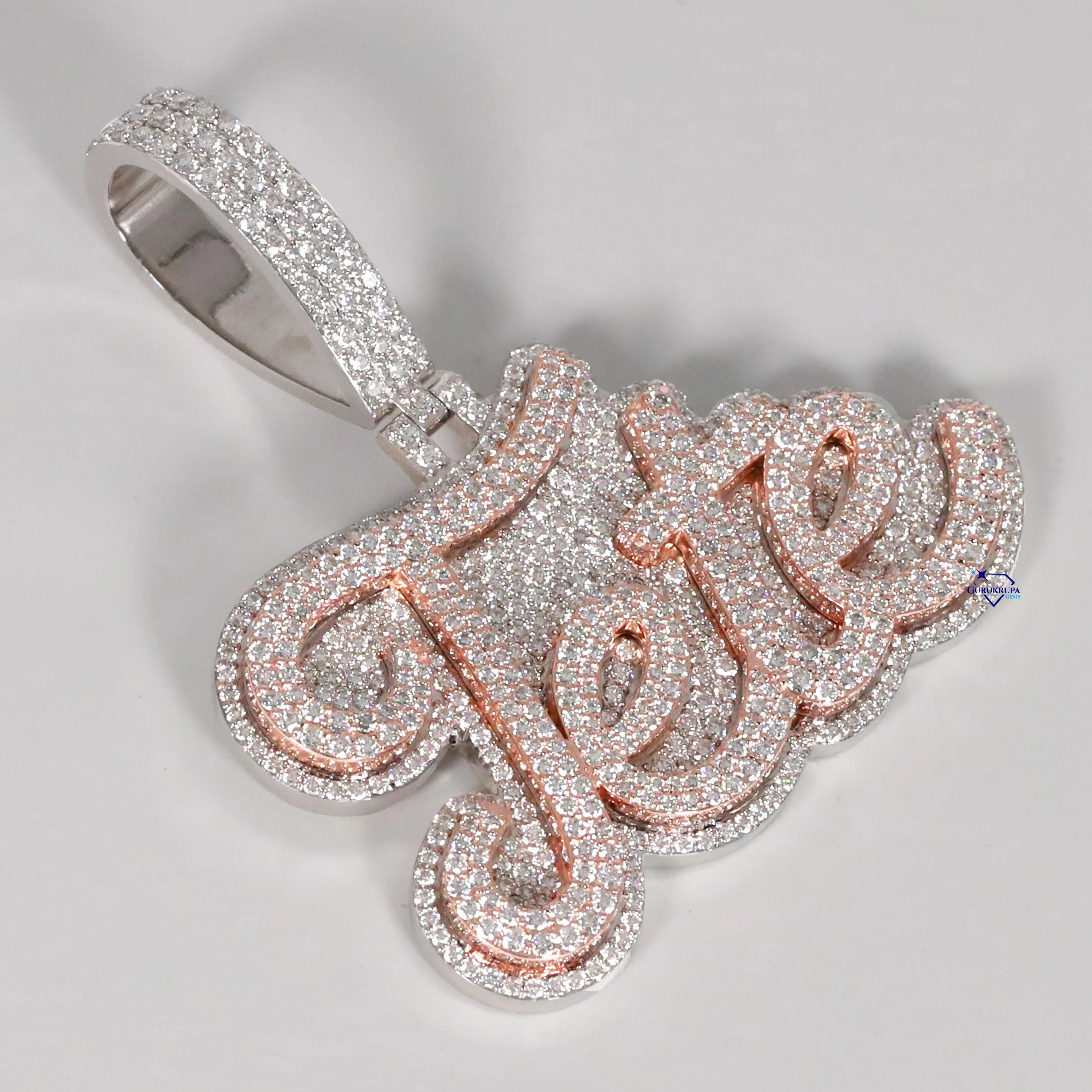 Hand made hip hop moissanite diamond iced out mens party wear customize pendant in 925 sterling silver mens jewelry accessories