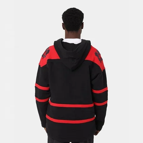 High Quality Custom Men Ice Hockey Hoodies Embroidered Logo Lace Up Latest Design Men Sportswear Hoodies Made In Pakistan