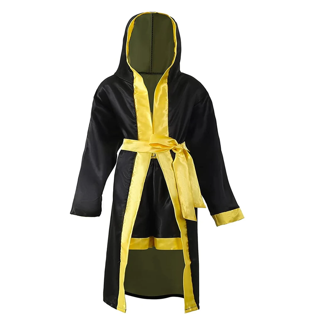 New Arrival Customized Logo Boxing MMA Kickboxing Fighter Robes Boxing Gowns Hooded Robes Unisex Wholesale
