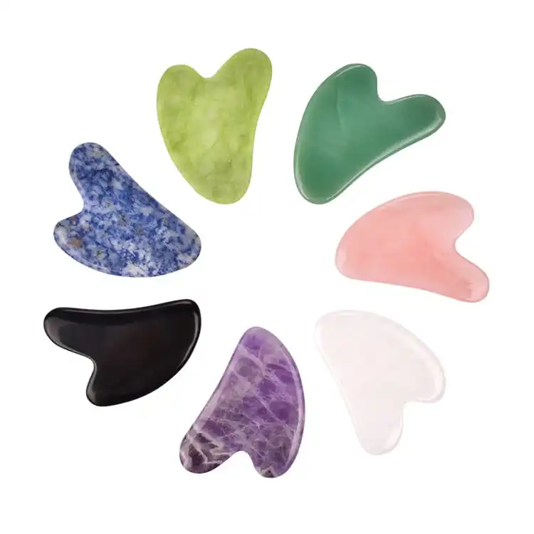 Natural Sodalite Gua sha  Facial Eyes Scraping  SPA Massage Tool Health Care Beauty Acupoints Plate