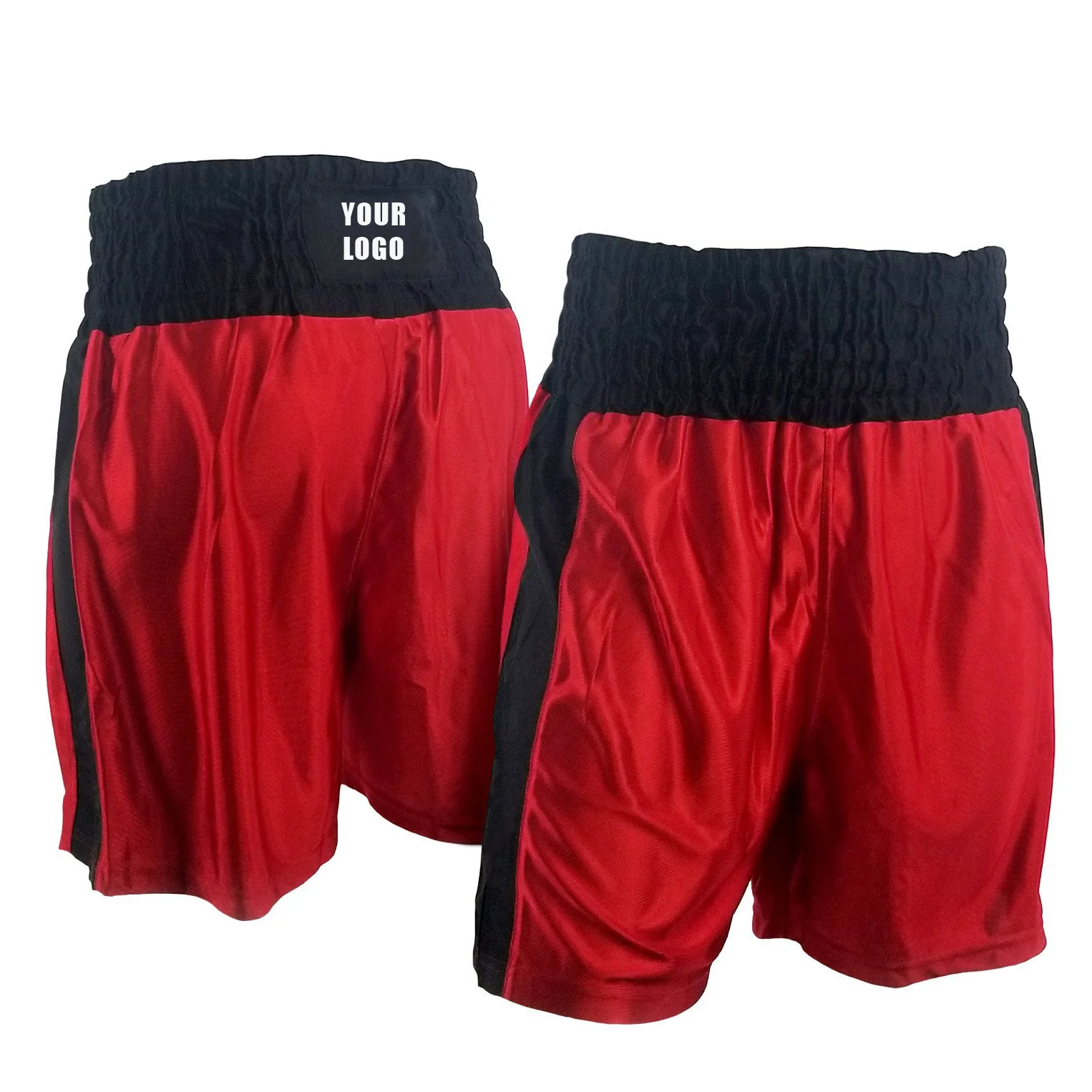 Custom Design Plain Blank Red and White Color Boxing Shorts Boxing Training Fighting Shorts For Sale