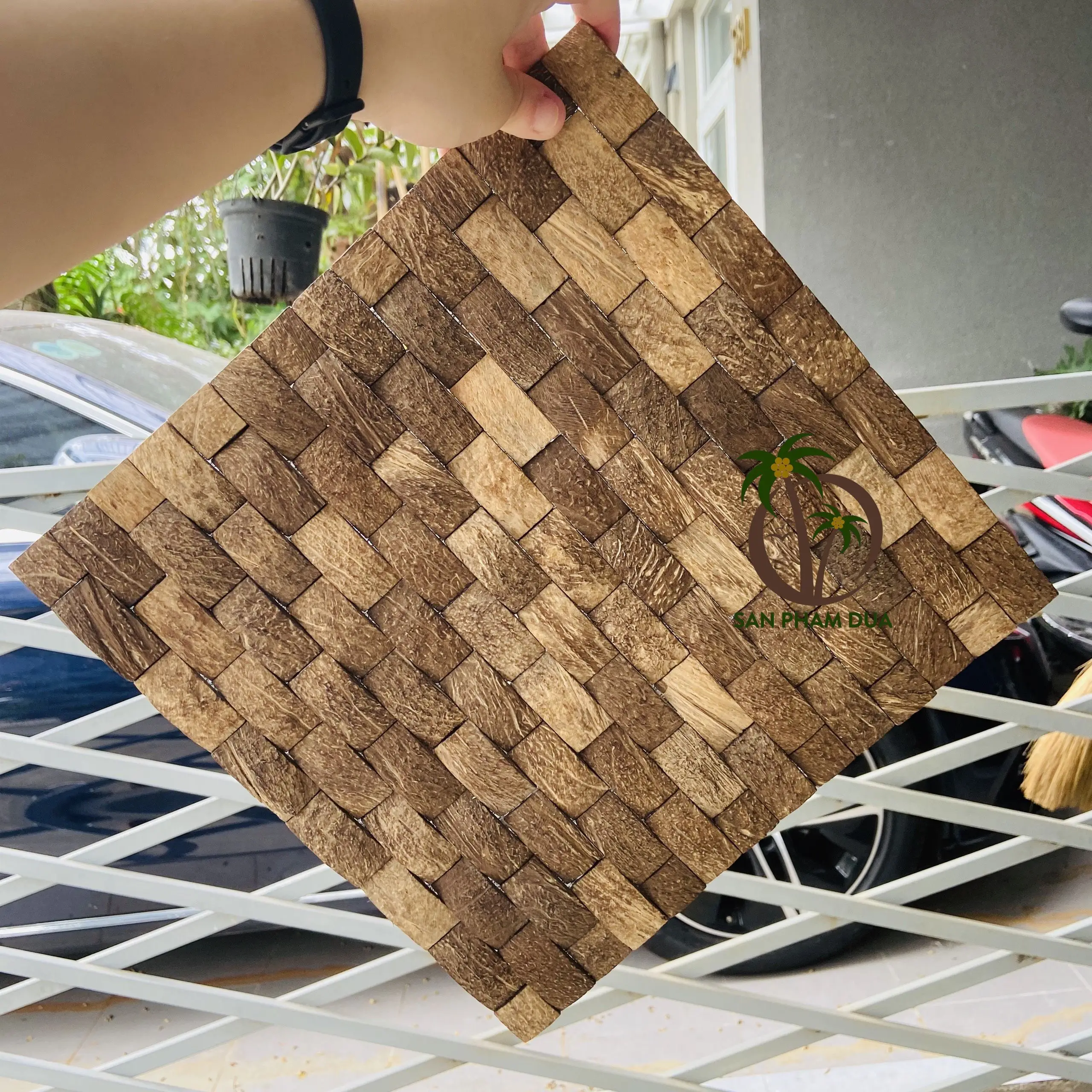 NATURAL COCONUT SHELL PANELS/ COCONUT SHELL WALL PANEL HOT TREND 2023 FROM COCO - ECO VIETNAM