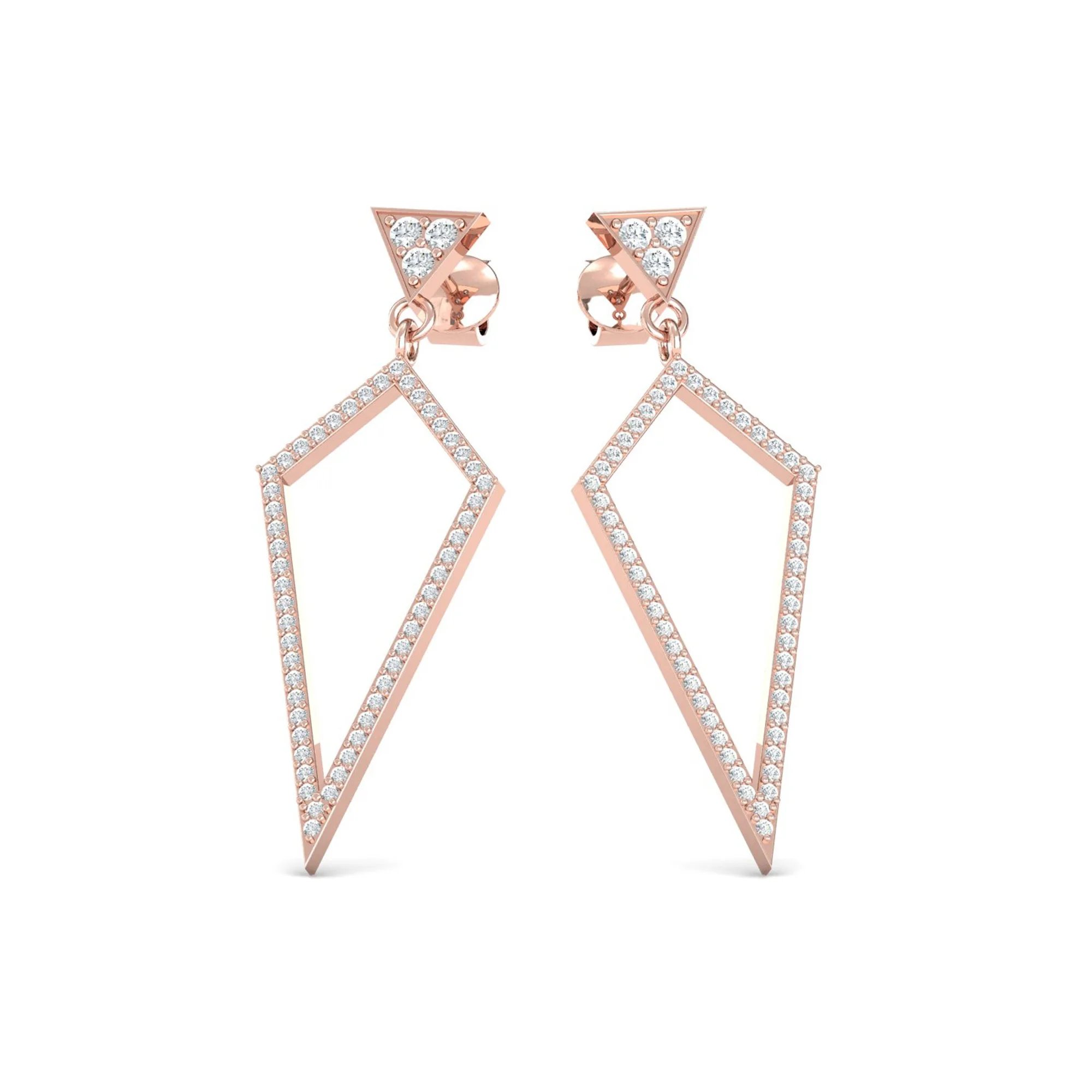 Fashion Jewelry Earrings Luxury Fresh Design Solid Gold Fine Jewelry Earring With Real Diamonds Earring For Women Jewelry