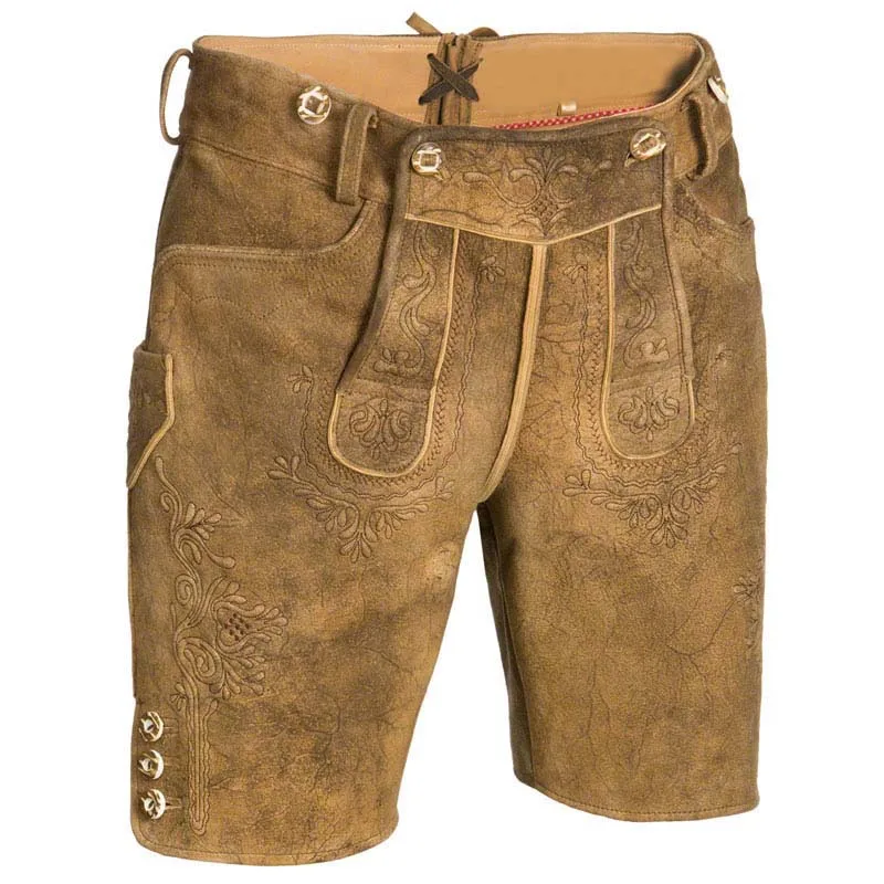 Top quality Cowhide leather Bavarian short oktoberfest lederhosen German festival wears Customized Embroidery