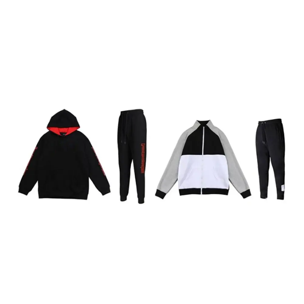 Wholesale Fitted Sweatsuit 2 Piece Custom Sport Jogging Suits Plain Men Sportswear Hoodie Sweatpants Tracksuit Unisex Hoodie Set