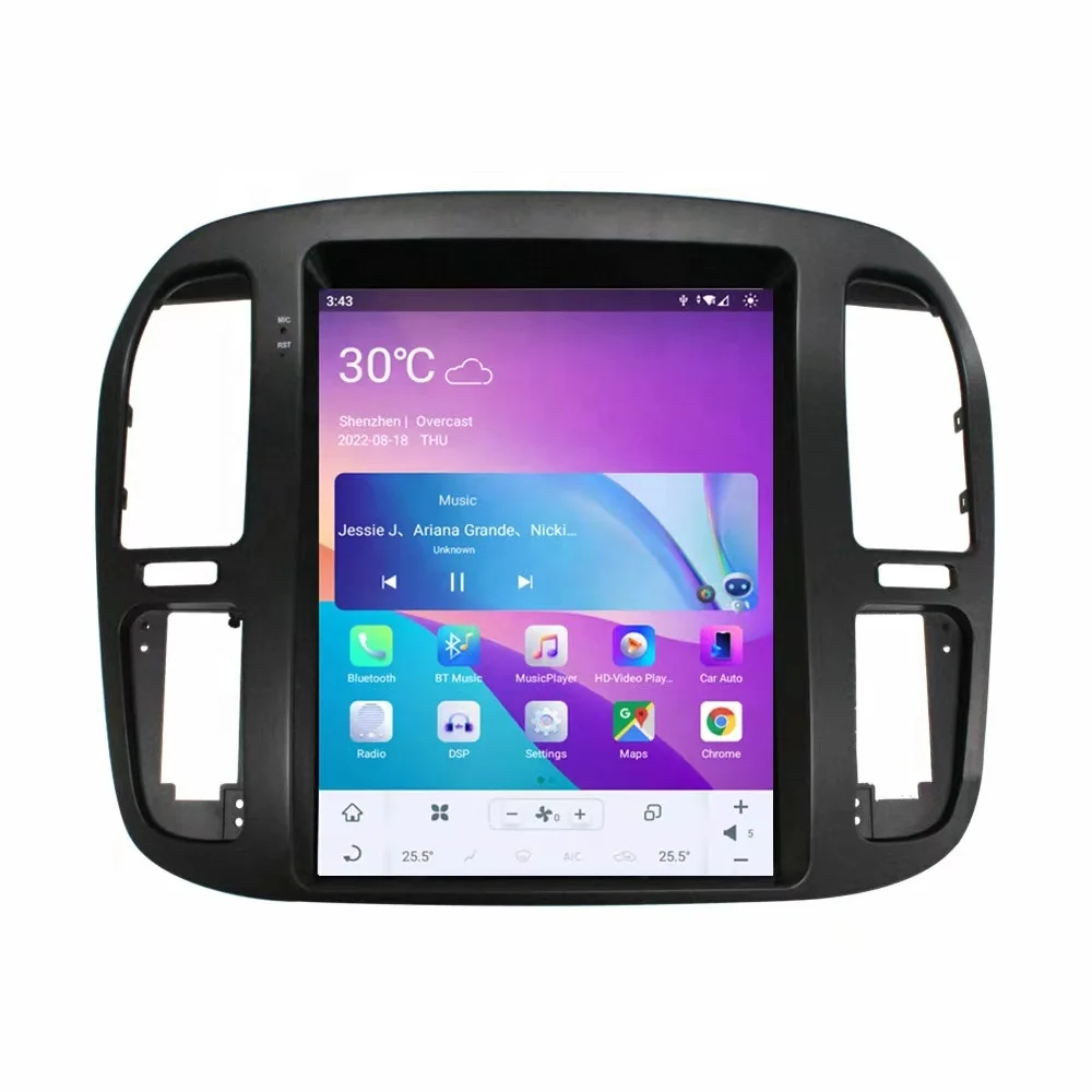 JD AUTO 12.1 inch tesla vertical screen android dvd player for Toyota Land Cruiser 100 LC100  Lexus LX470 2003-2007