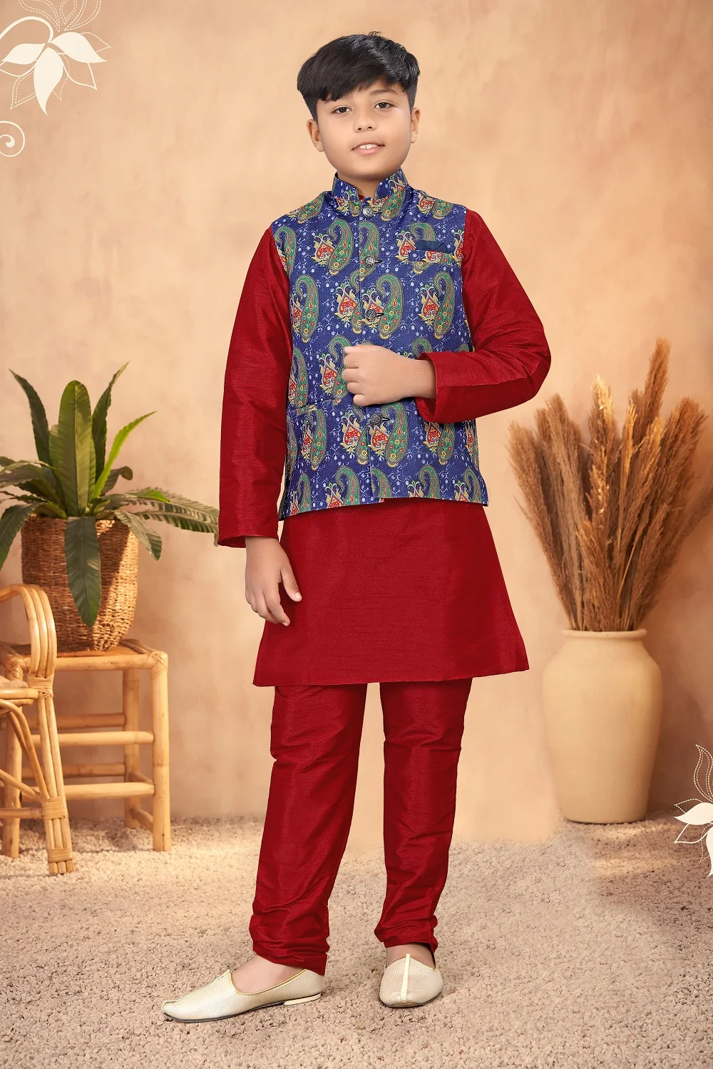 Designer Wedding Season SPECIAL TRADITIONAL KURTA CHURIDAR For KID Drip pattern Pathani Kurta Pajama Set Bollywood Fashion style