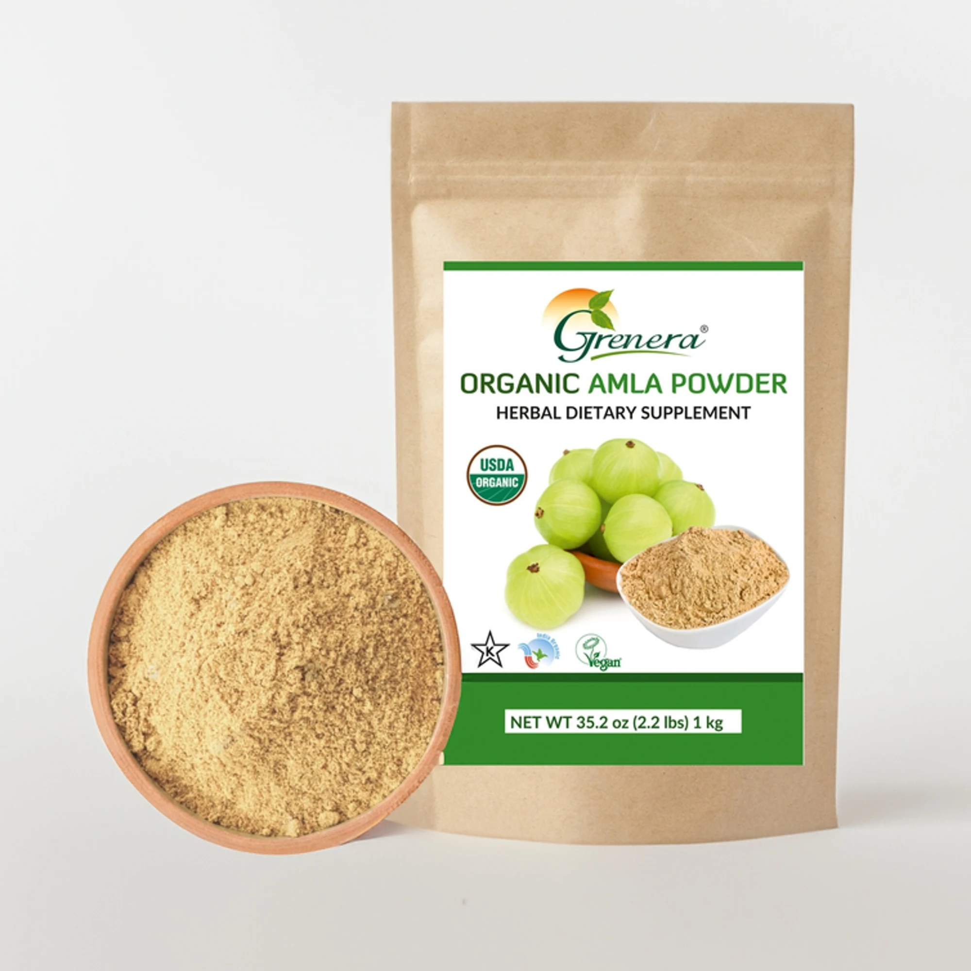 EU and USDA organic certified high quality Dried Amla powder(Indian Gooseberry) rich source of vitamin c in bulk and retail pack