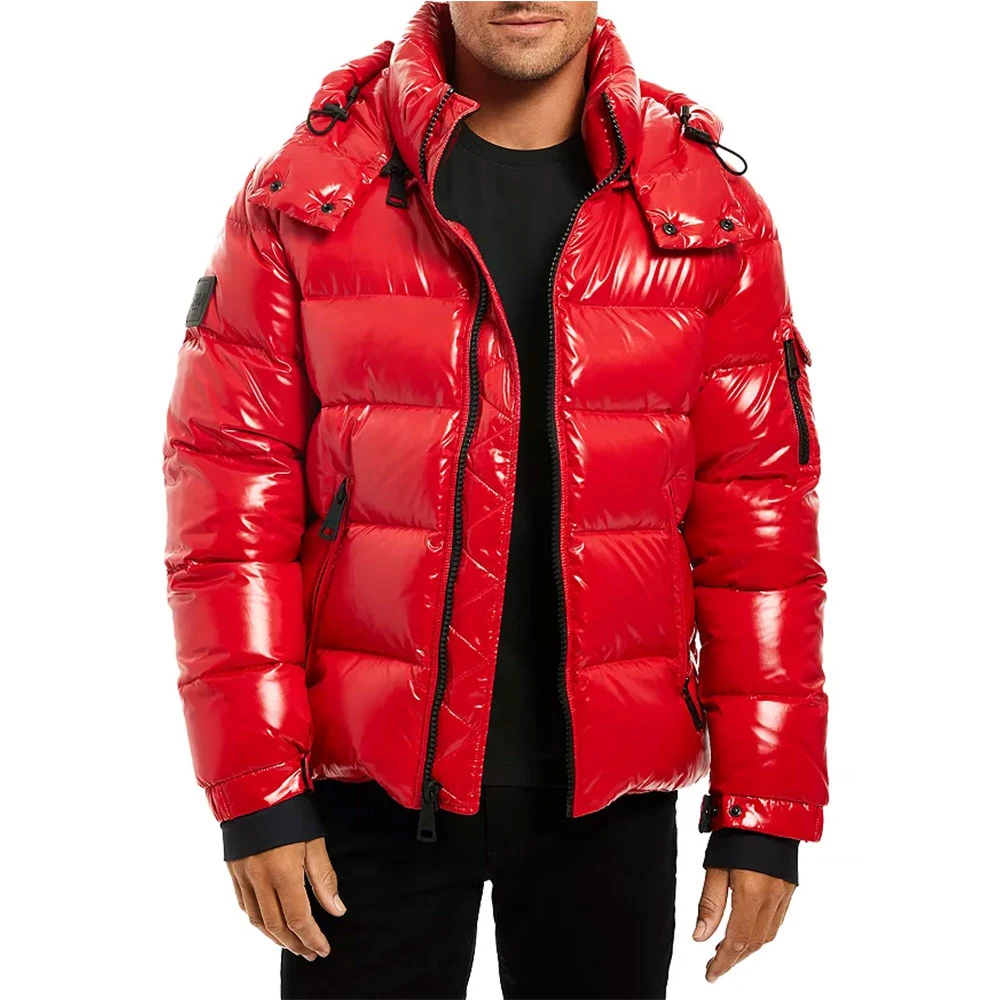 Wholesale 2024 casual winter shinny puffy red jackets for men / top quality unisex fashion new style bubble puffer jackets