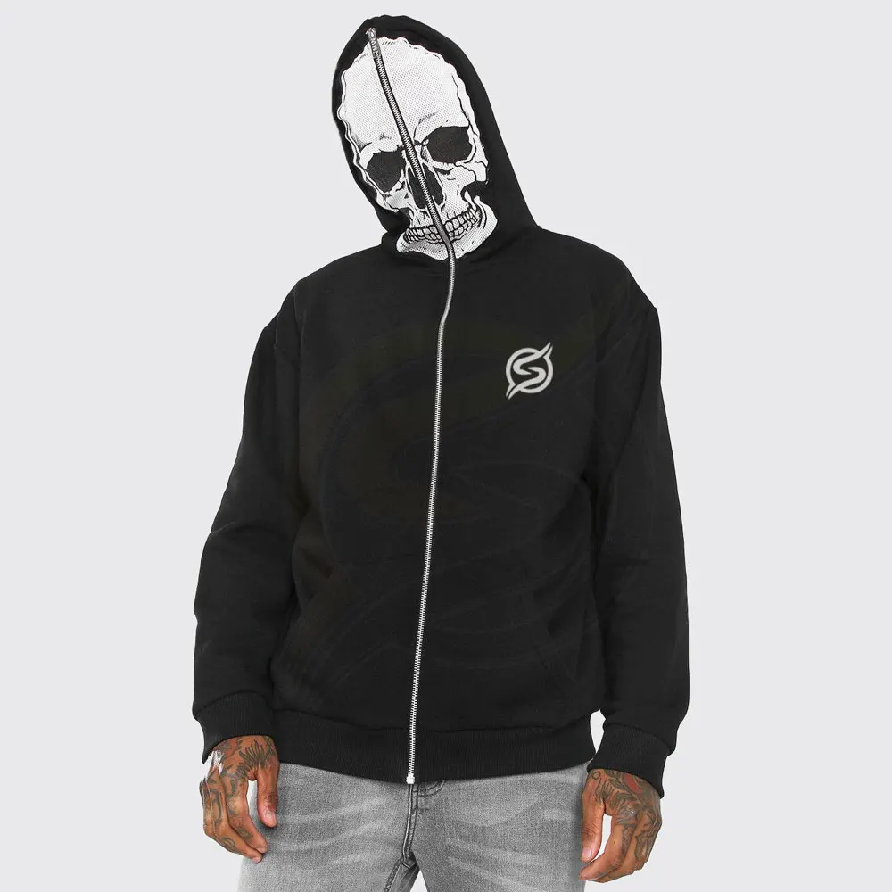 New Summer Arrival Custom Design Men Hoodies Polyester Cotton Full Face Zipper Up Hoodies