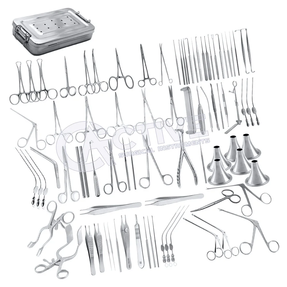 Best Quality Medical ENT Tympanoplasty Instruments Set 60 Pieces Micro Ear Surgery ENT Instruments Reusable Wholesale CE Approve