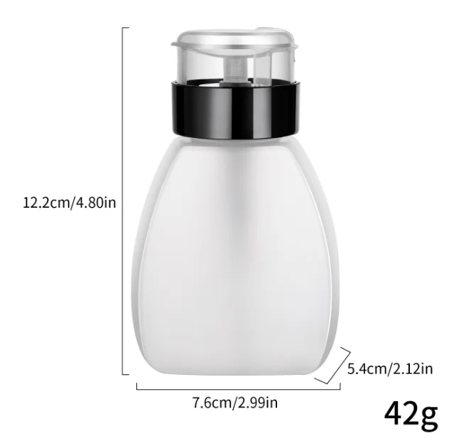 250ml Empty Push Down Lockable Pump Dispenser Bottle Refillable Press Bottle Container Holder for Nail Art and Hand Sanitizer