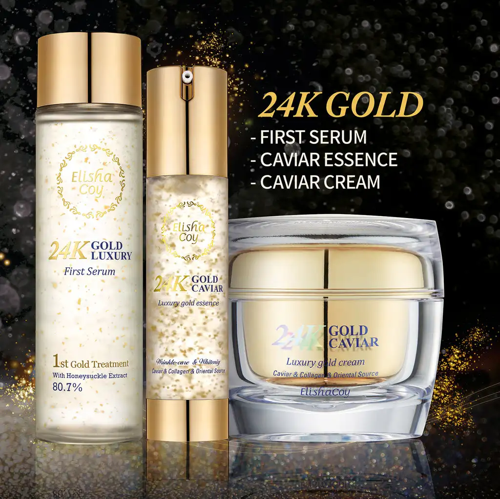 Korean Skincare  Anti Wrinkle Beauty Products ELISHACOY 24K Gold Luxury First Serum 160ml