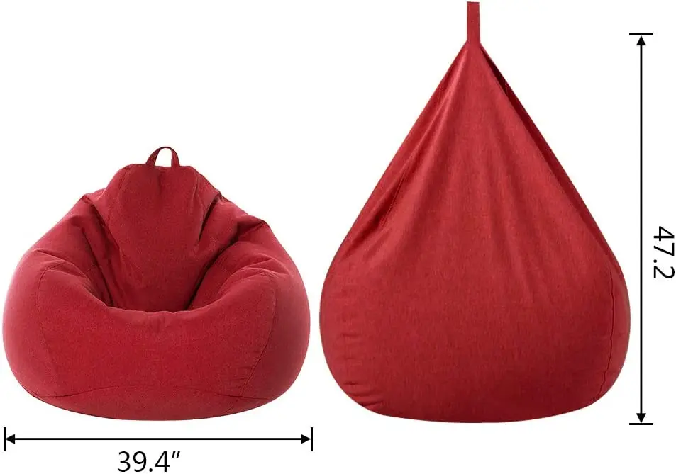 Bean Bag Chair Cover Only Without Filling - Extra Large, Stuffed Animal Storage&Memory Foam