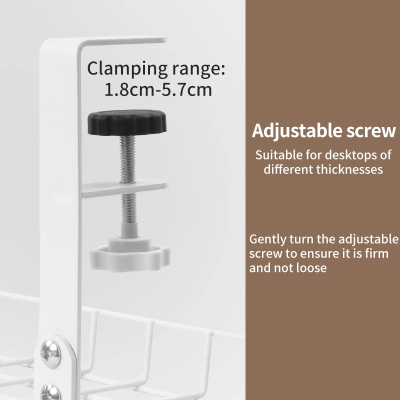 Accept customization No Drill Wire Mesh Trays Under Desk Cable Management Tray Storage Rack