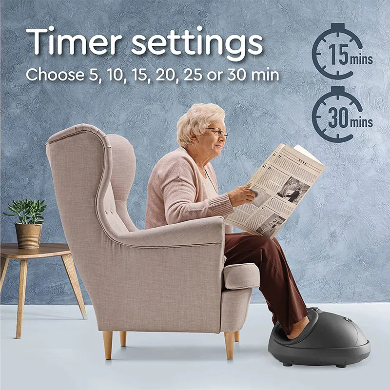 Therapy Reflexology Foot Care Massager Compression Shiatsu Circulation Acupuncture Heat Function Foot Massager Machine