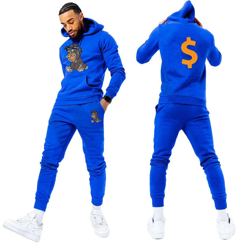 Custom Label Sweat Suits Streetwear Mens Sweatsuit Sweatpants And Hoodie Set Slim Fit Tracksuit  private label jogger sets