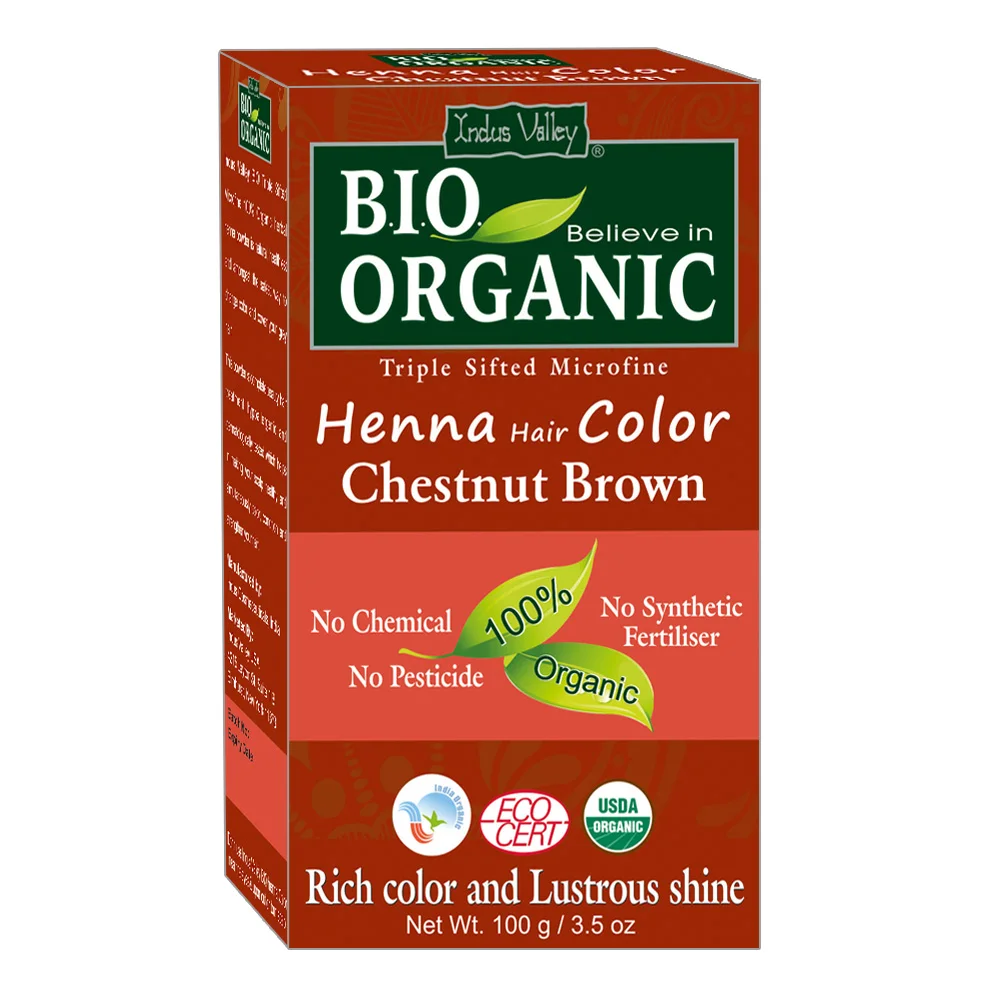 Indus Valley Bio Organic 100% Natural Henna Hair Dye Vegan Cruelty-Free Long Lasting Gray Coverage Permanent Hair Treatment