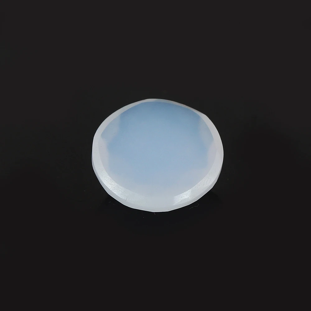 Natural Blue Chalcedony Faceted Gemstone round Shape Wholesale Blue Chalcedony Both Side Facet Gems For Jewelry Making 13x18 mm