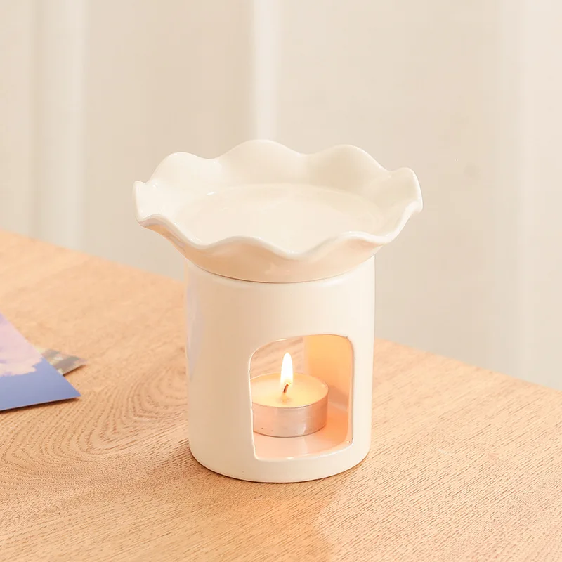 Sunflower Ceramic Dish Wax Melt Burners Essential Oil Burner Set of 2, Aromatherapy Aroma Burner Ceramic Oil Diffuser