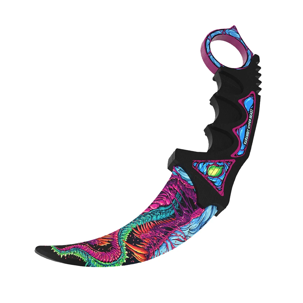 Hot price CS GO karambit knife wooden toy color hyper beast