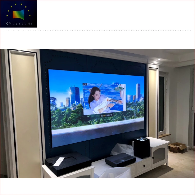 xyscreen 150 inch alr screen for 4k ust projector with 12mm aluminum alloy thin frame ZHK100B-PET Grid