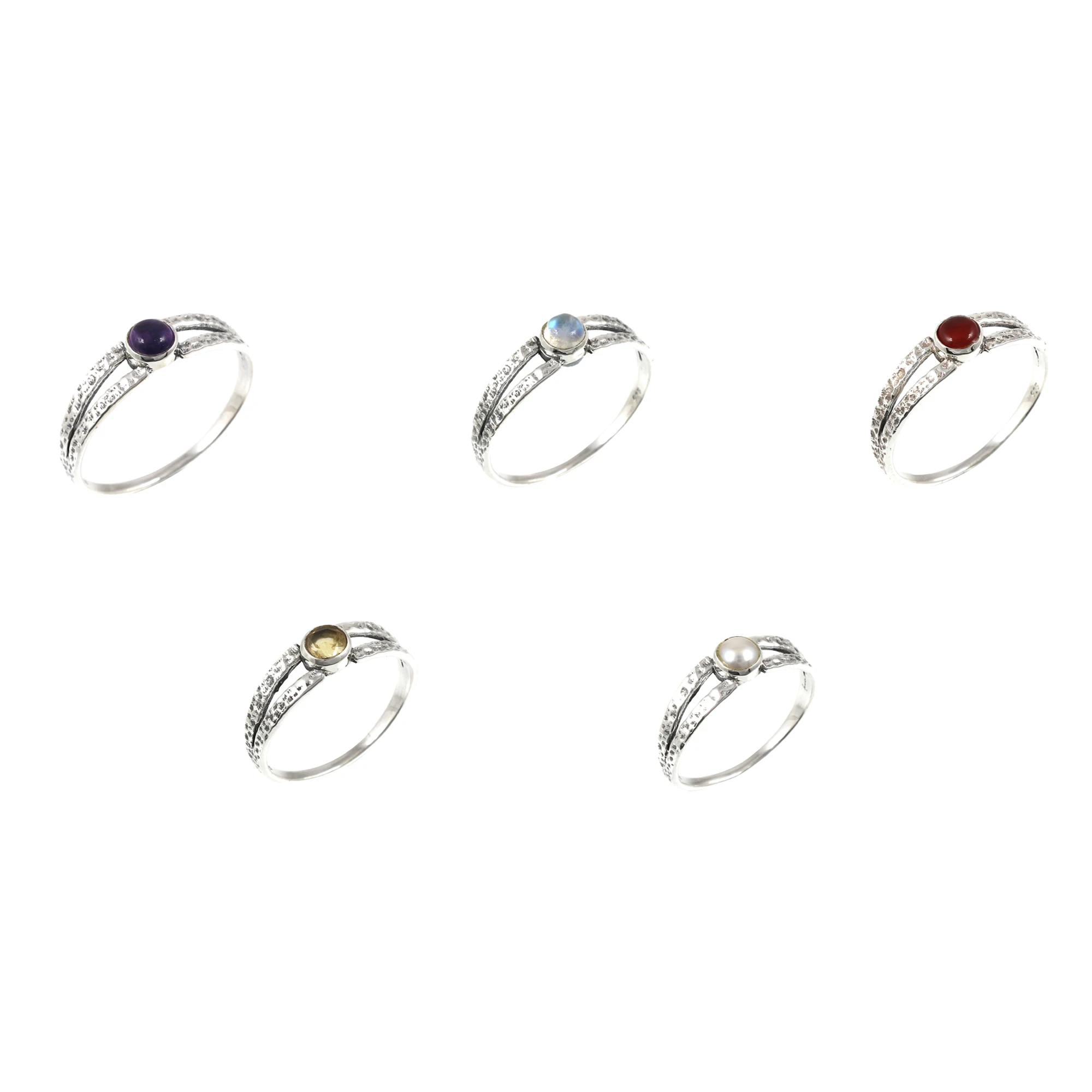 Wholesale 18K Silver Jewelry Eye Ring with Garnet and Natural Gemstones for Weddings and Parties