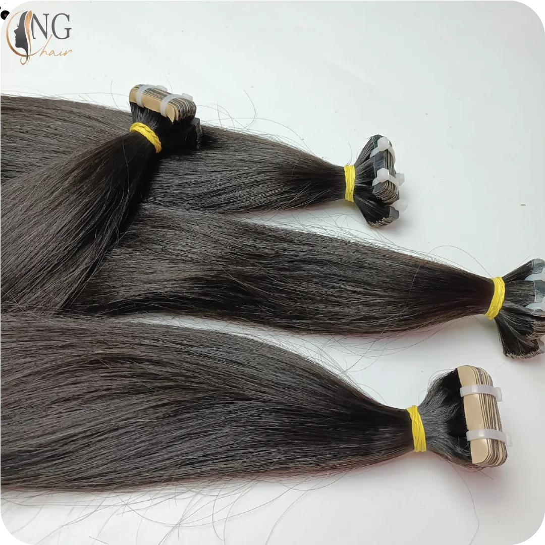 Hottest Trending Human Hair Extensions 100% Remy Unprocessed Virgin Hair, Straight Tape In Hair From Vietnam Vendor