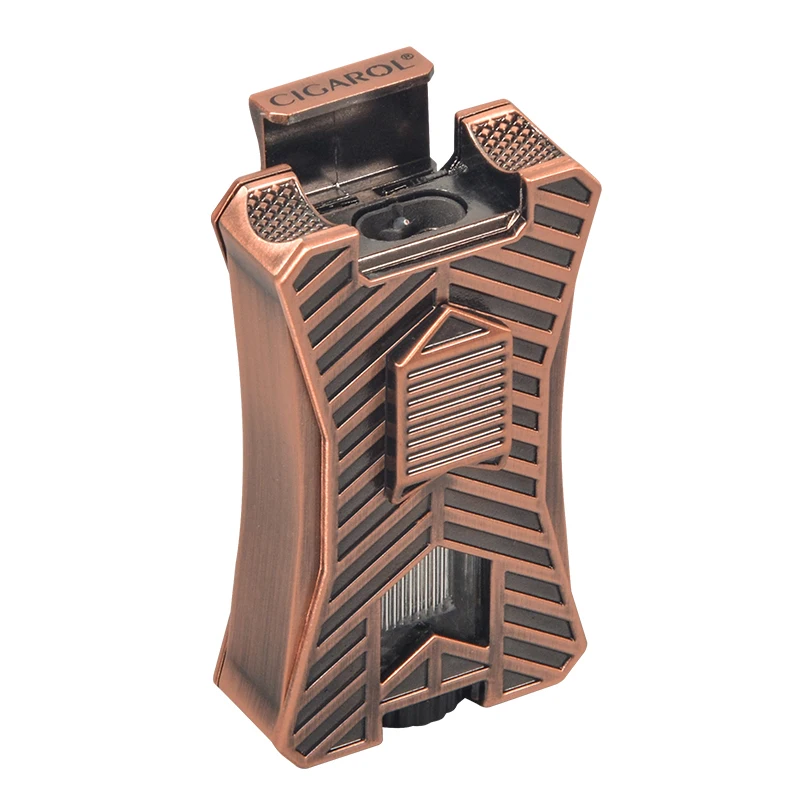 Windproof Butane Cigar Lighter Cigarette Two Torch Gas Lighter Encendedor Gas Butano Custom Lighter