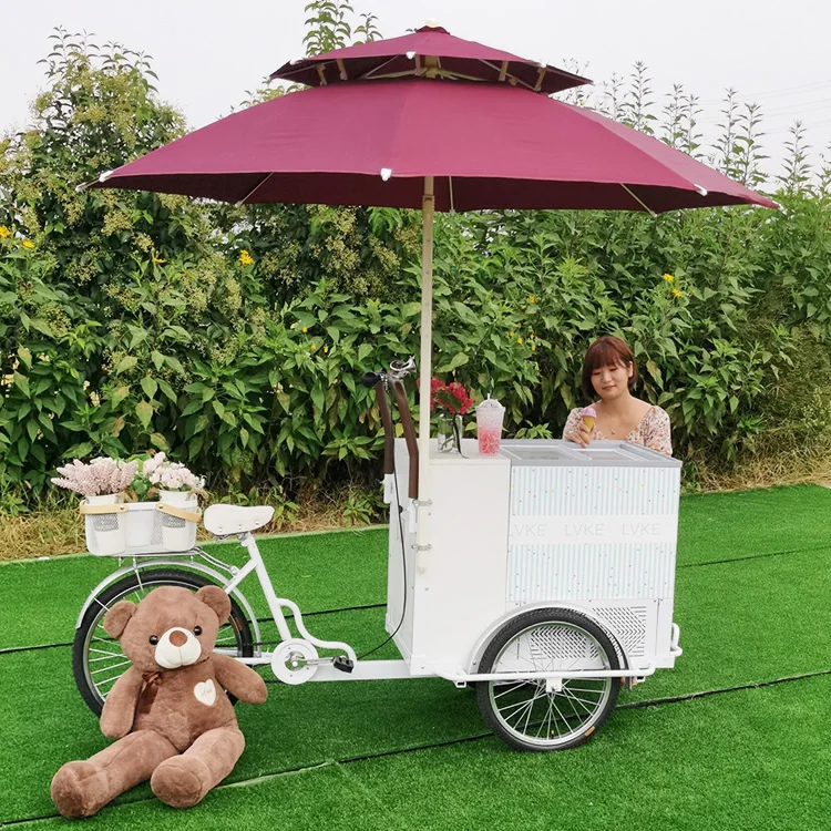 JEKEEN Street Food Bicycles for Coffee Sales Catering Three Wheeler Coffee Cargobike Tricycle